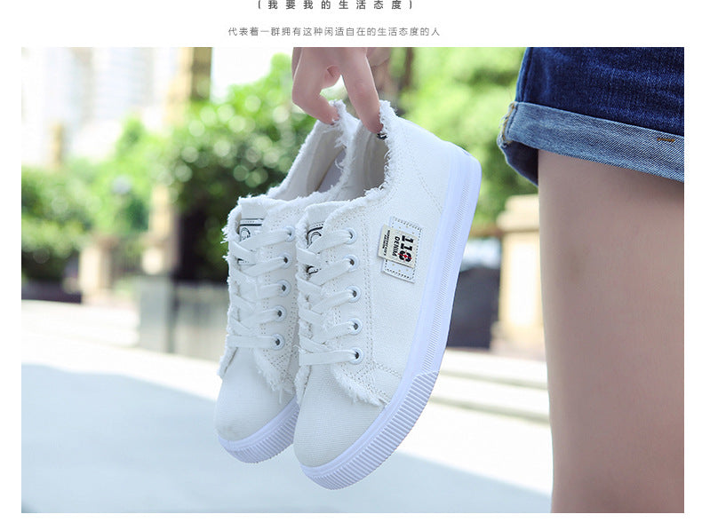 Women Canvas Sneakers Woman Casual Shoes Summer Girls Ladies Outdoor Flat Trainers Lace-Up Zapatillas Mujer Chaussure Female