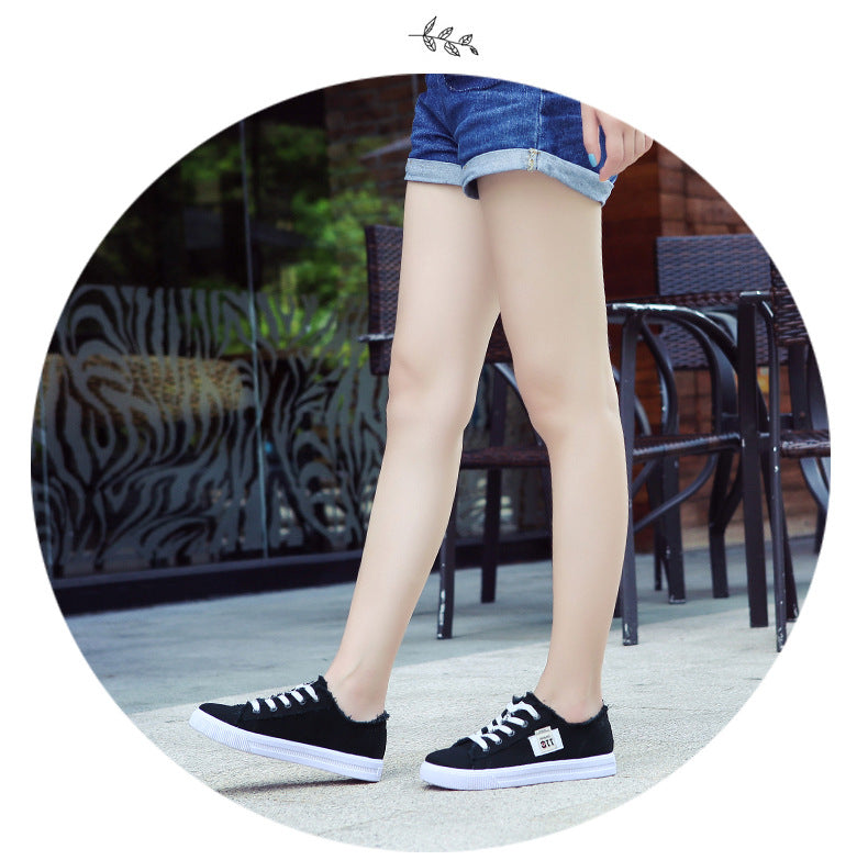 Women Canvas Sneakers Woman Casual Shoes Summer Girls Ladies Outdoor Flat Trainers Lace-Up Zapatillas Mujer Chaussure Female