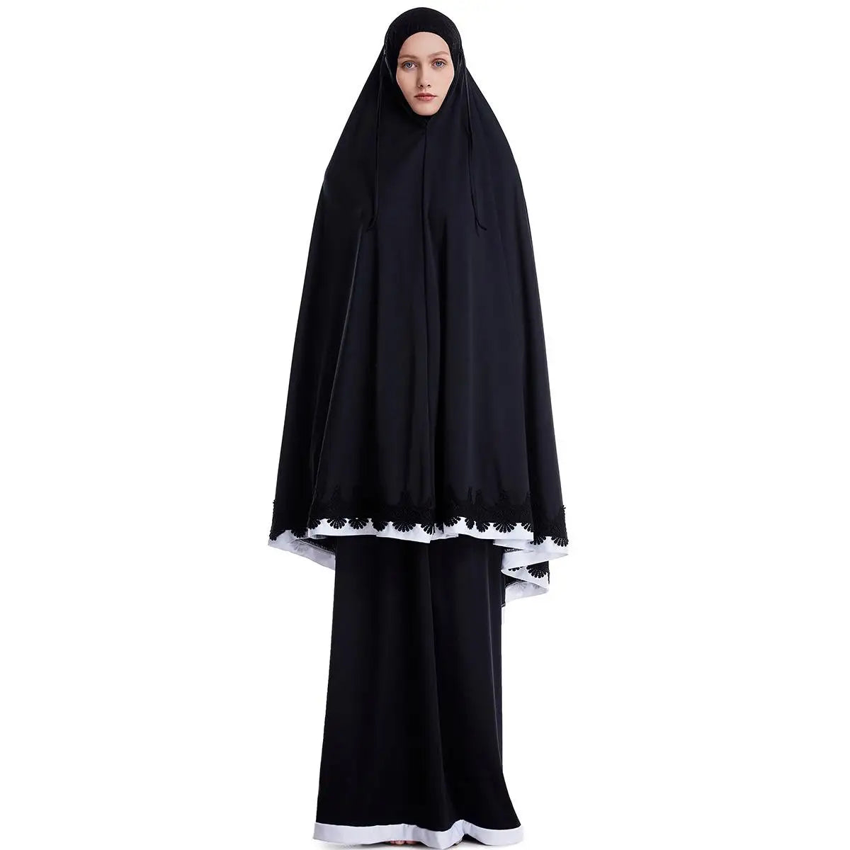 2pcs Eid Ramadan Women Hijab Abaya Muslim Prayer Garment Clothes Islamic Niqab Khimar Caftan Full Cover Dress Skirt Robe Kaftan