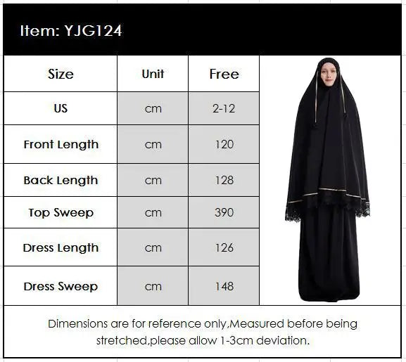 2pcs Eid Ramadan Women Hijab Abaya Muslim Prayer Garment Clothes Islamic Niqab Khimar Caftan Full Cover Dress Skirt Robe Kaftan