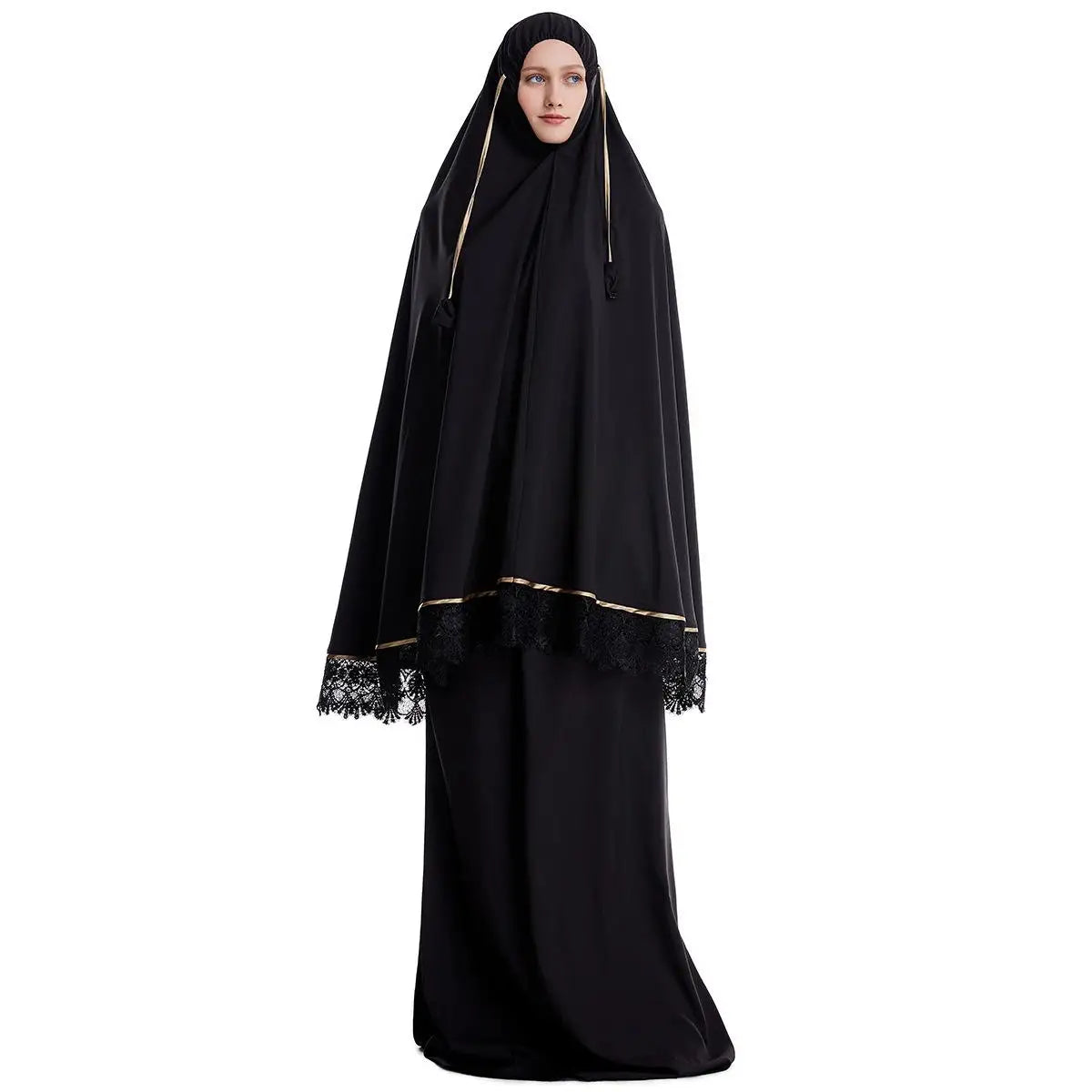 2pcs Eid Ramadan Women Hijab Abaya Muslim Prayer Garment Clothes Islamic Niqab Khimar Caftan Full Cover Dress Skirt Robe Kaftan