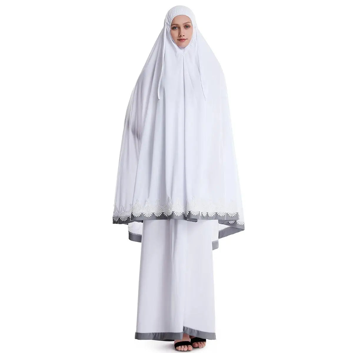 2pcs Eid Ramadan Women Hijab Abaya Muslim Prayer Garment Clothes Islamic Niqab Khimar Caftan Full Cover Dress Skirt Robe Kaftan