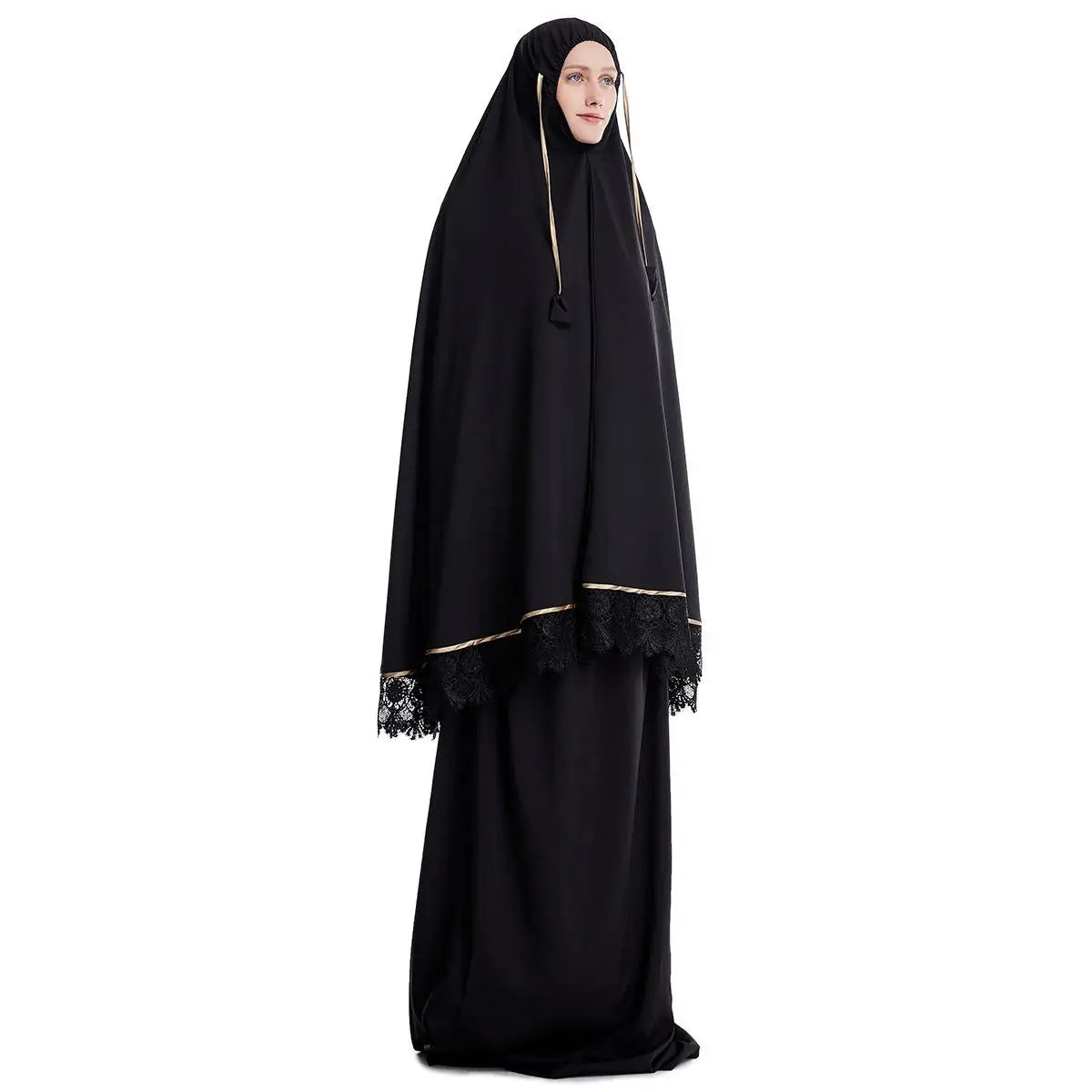 2pcs Eid Ramadan Women Hijab Abaya Muslim Prayer Garment Clothes Islamic Niqab Khimar Caftan Full Cover Dress Skirt Robe Kaftan