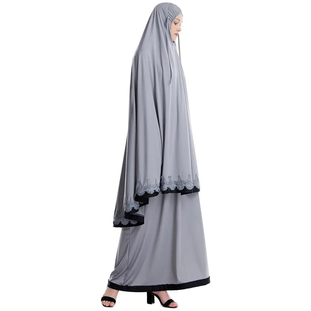 2pcs Eid Ramadan Women Hijab Abaya Muslim Prayer Garment Clothes Islamic Niqab Khimar Caftan Full Cover Dress Skirt Robe Kaftan