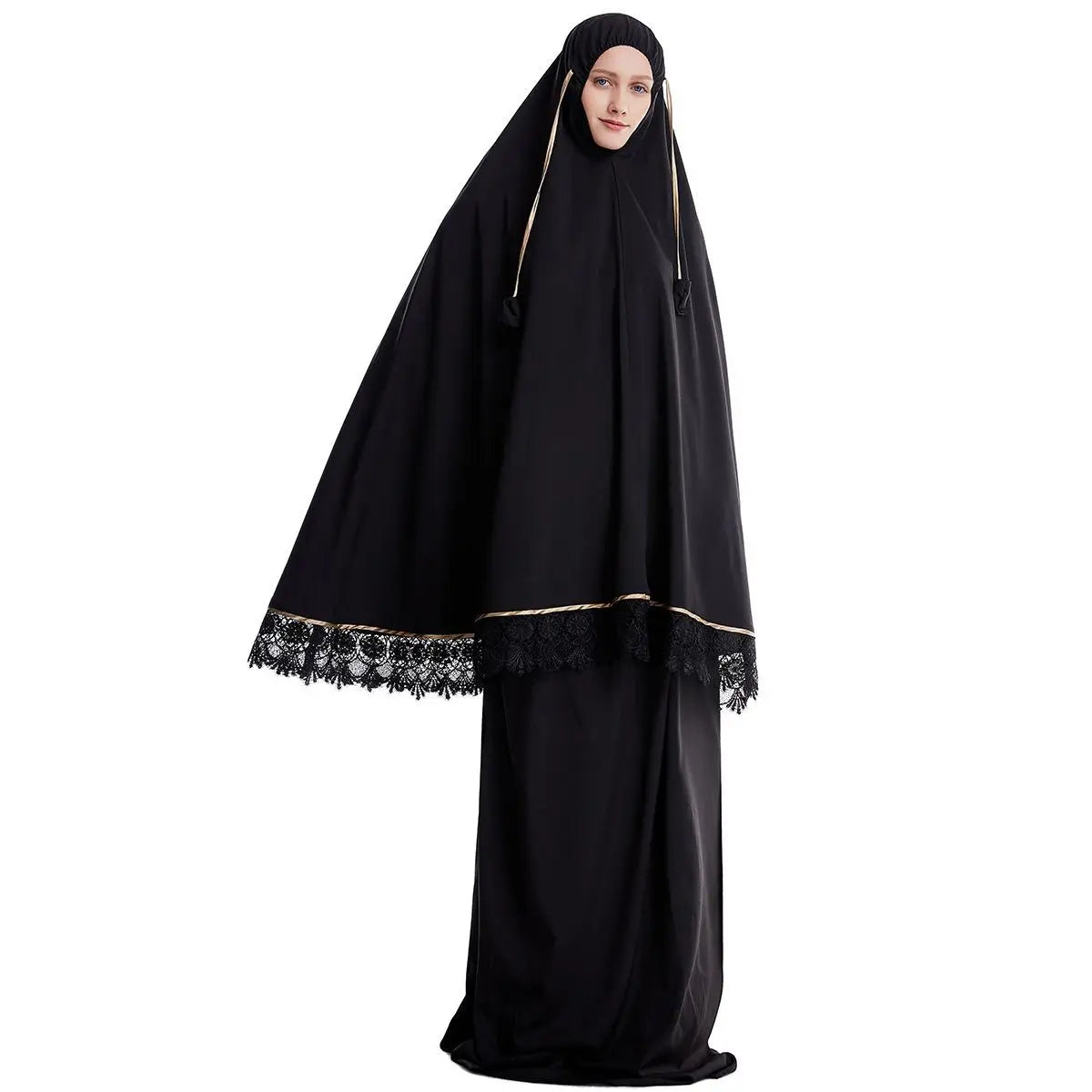 2pcs Eid Ramadan Women Hijab Abaya Muslim Prayer Garment Clothes Islamic Niqab Khimar Caftan Full Cover Dress Skirt Robe Kaftan