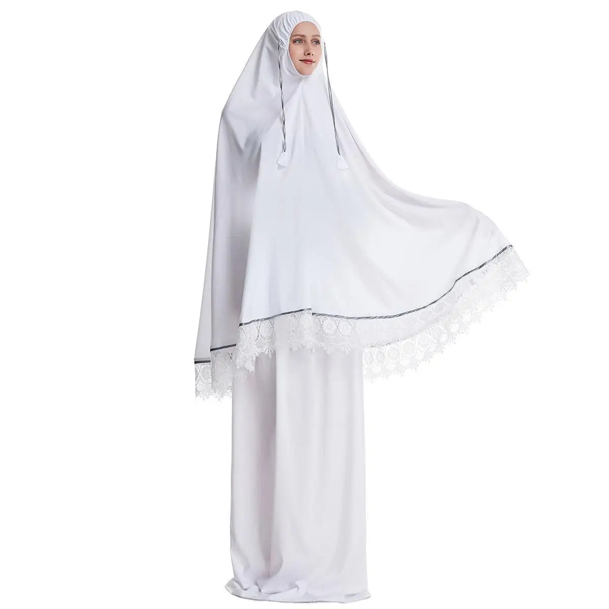 2pcs Eid Ramadan Women Hijab Abaya Muslim Prayer Garment Clothes Islamic Niqab Khimar Caftan Full Cover Dress Skirt Robe Kaftan