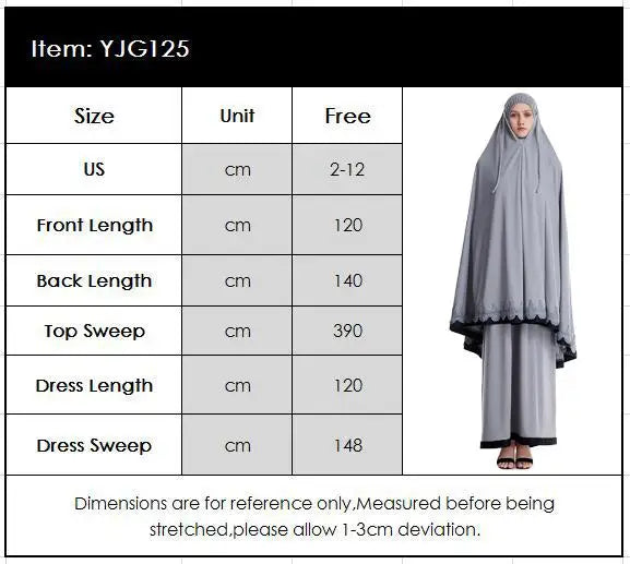 2pcs Eid Ramadan Women Hijab Abaya Muslim Prayer Garment Clothes Islamic Niqab Khimar Caftan Full Cover Dress Skirt Robe Kaftan