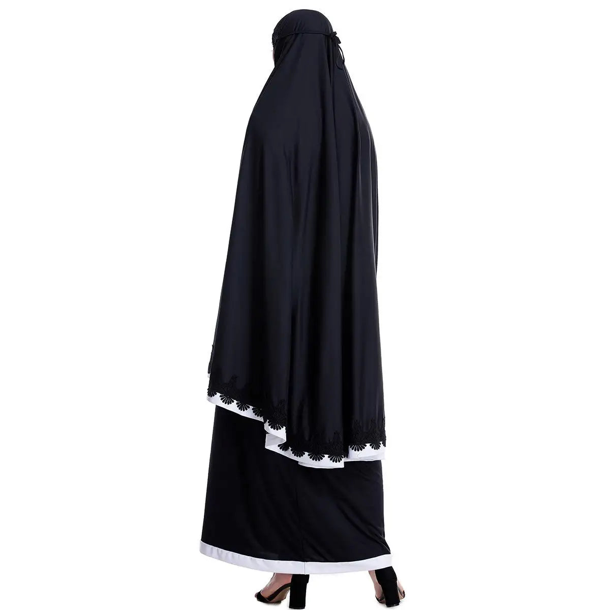 2pcs Eid Ramadan Women Hijab Abaya Muslim Prayer Garment Clothes Islamic Niqab Khimar Caftan Full Cover Dress Skirt Robe Kaftan