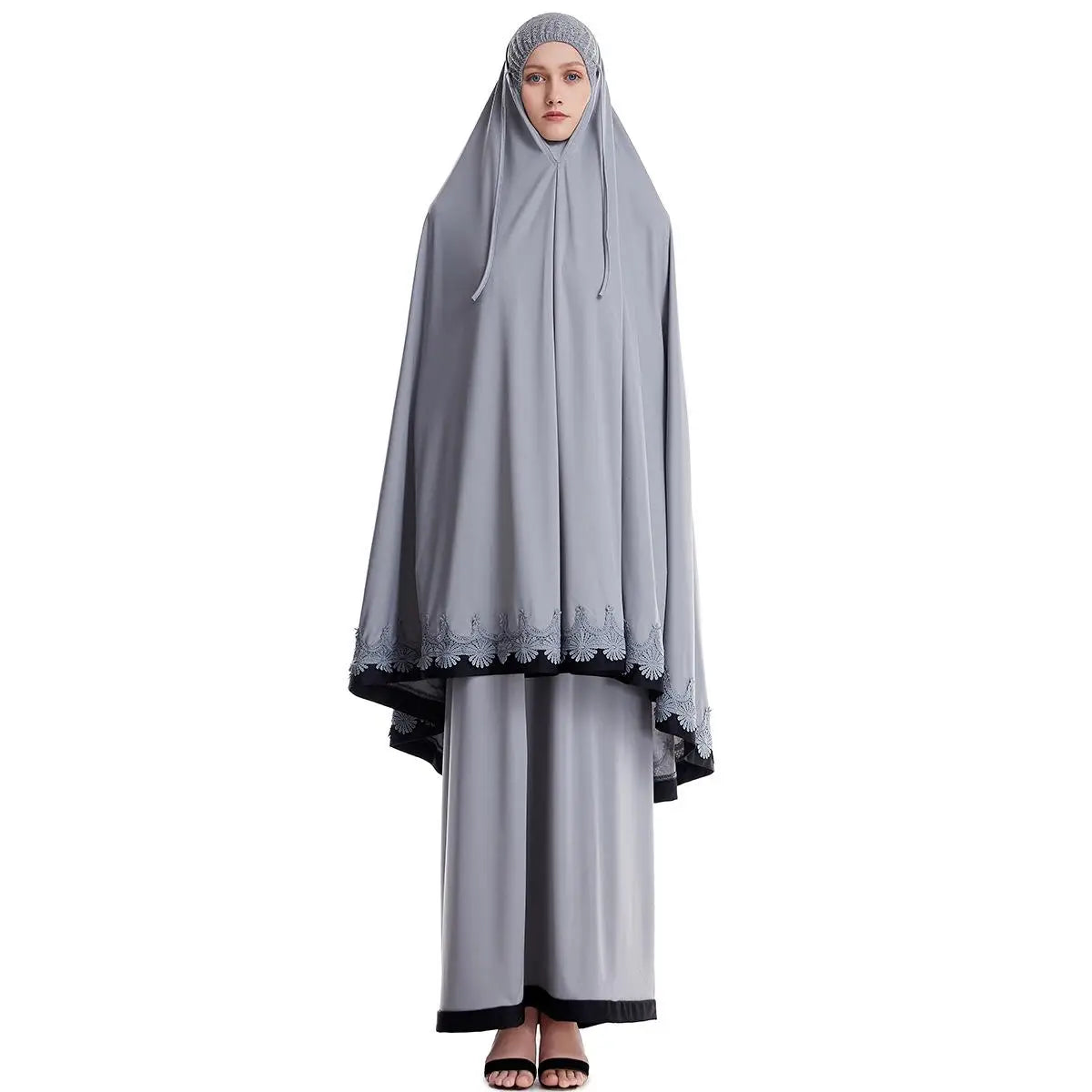 2pcs Eid Ramadan Women Hijab Abaya Muslim Prayer Garment Clothes Islamic Niqab Khimar Caftan Full Cover Dress Skirt Robe Kaftan