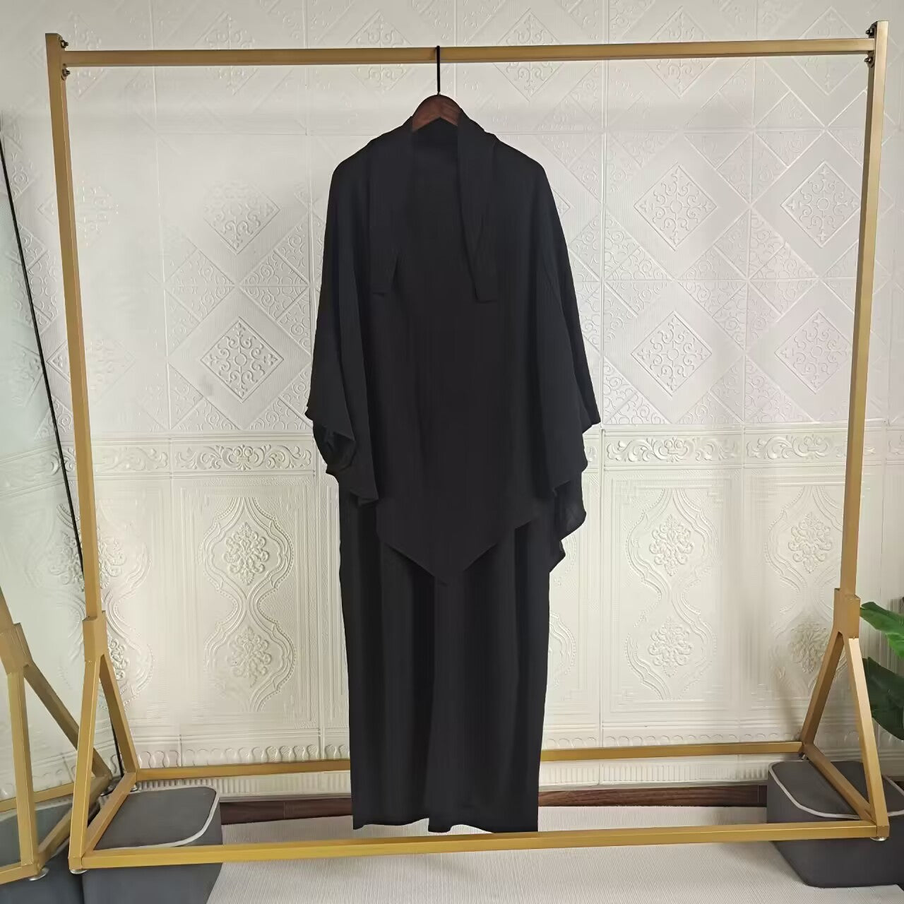 Eid Muslim Women Long Khimar Prayer Garment 2 Piece Set Abaya Dress and Hijab Full Cover Islamic Ramadan Kaftan  Djellaba jilbab