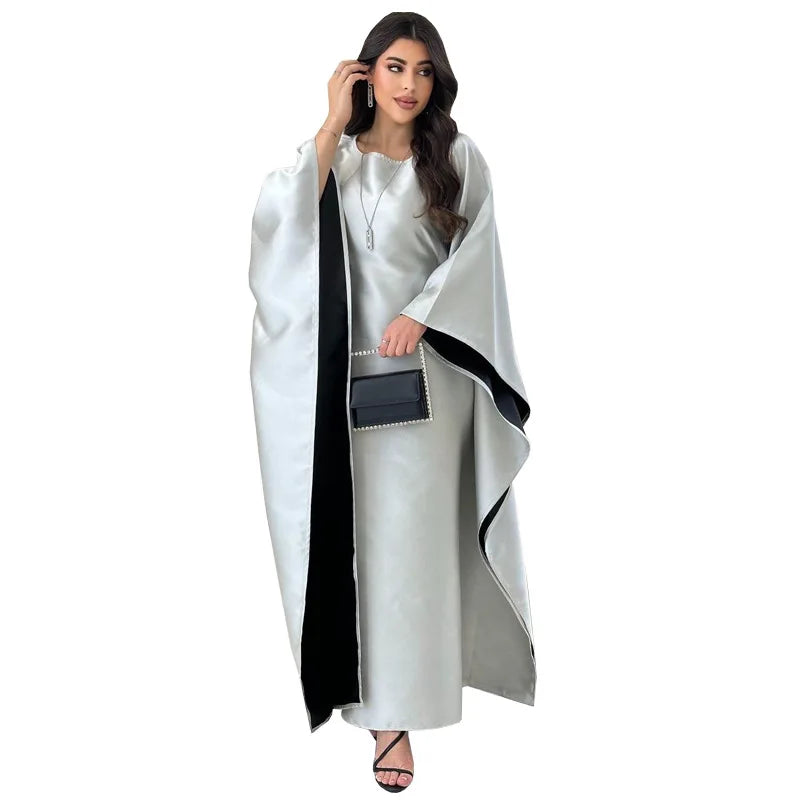 Eid Muslim Dress for Women Bat Sleeve Jalabiya Party Dresses Morocco Dubai Abaya Vestidos Largos  Arab Long Robe Ramadan Kaftan