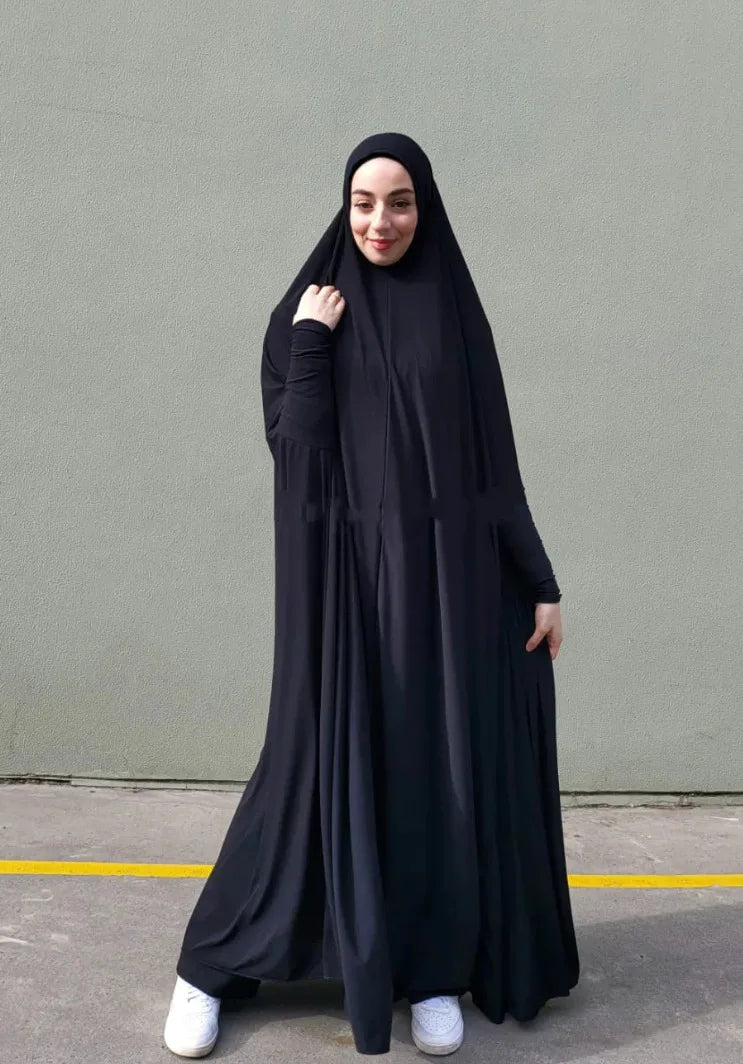 Eid Hooded Muslim Women  Dress Prayer Garment Abaya Long Khimar Full Cover Ramadan Gown Abayas Islamic Clothes Niqab Robe