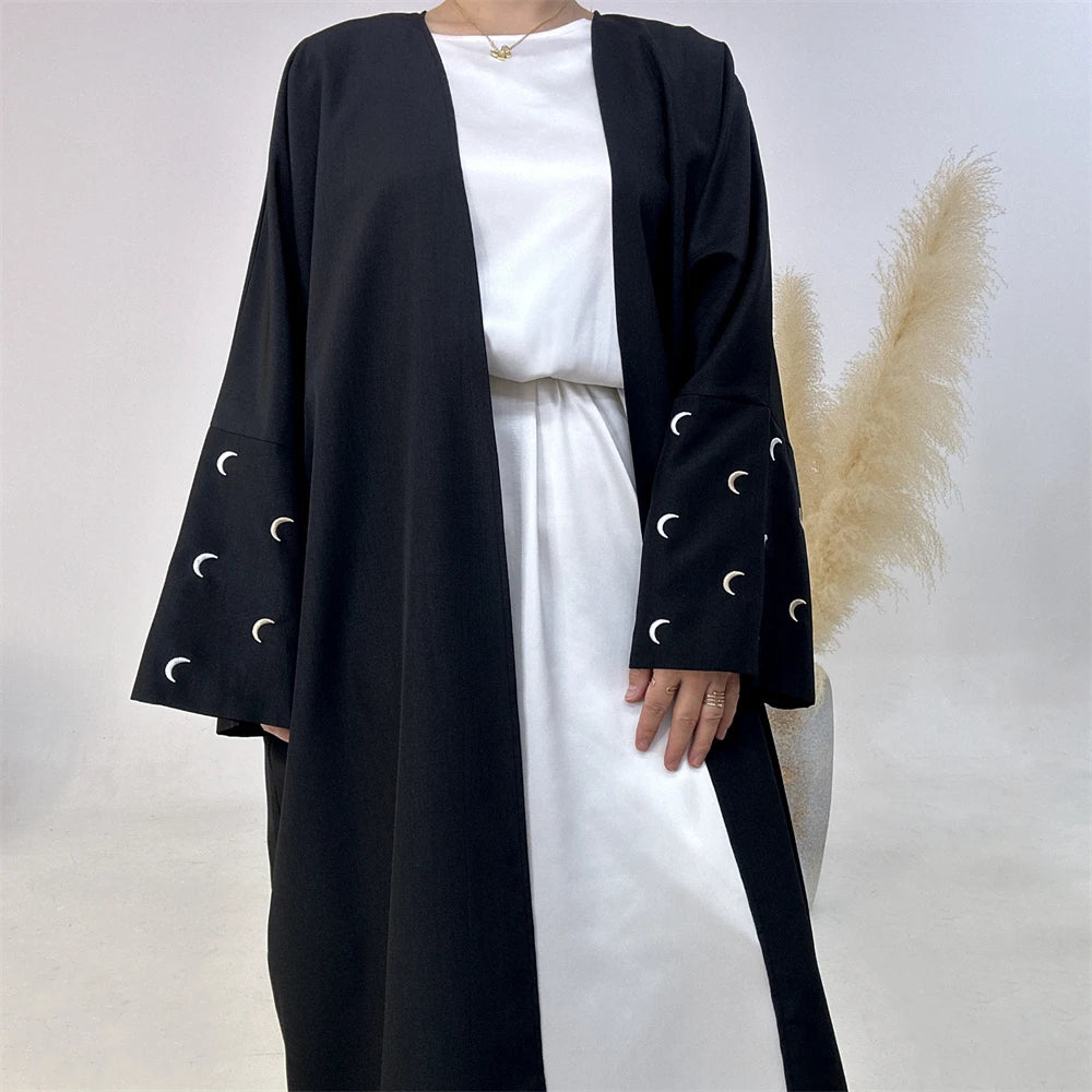 Ramadan Kaftan Abaya Black Moon Abaya Kimono Turkey Modest Islamic Dress