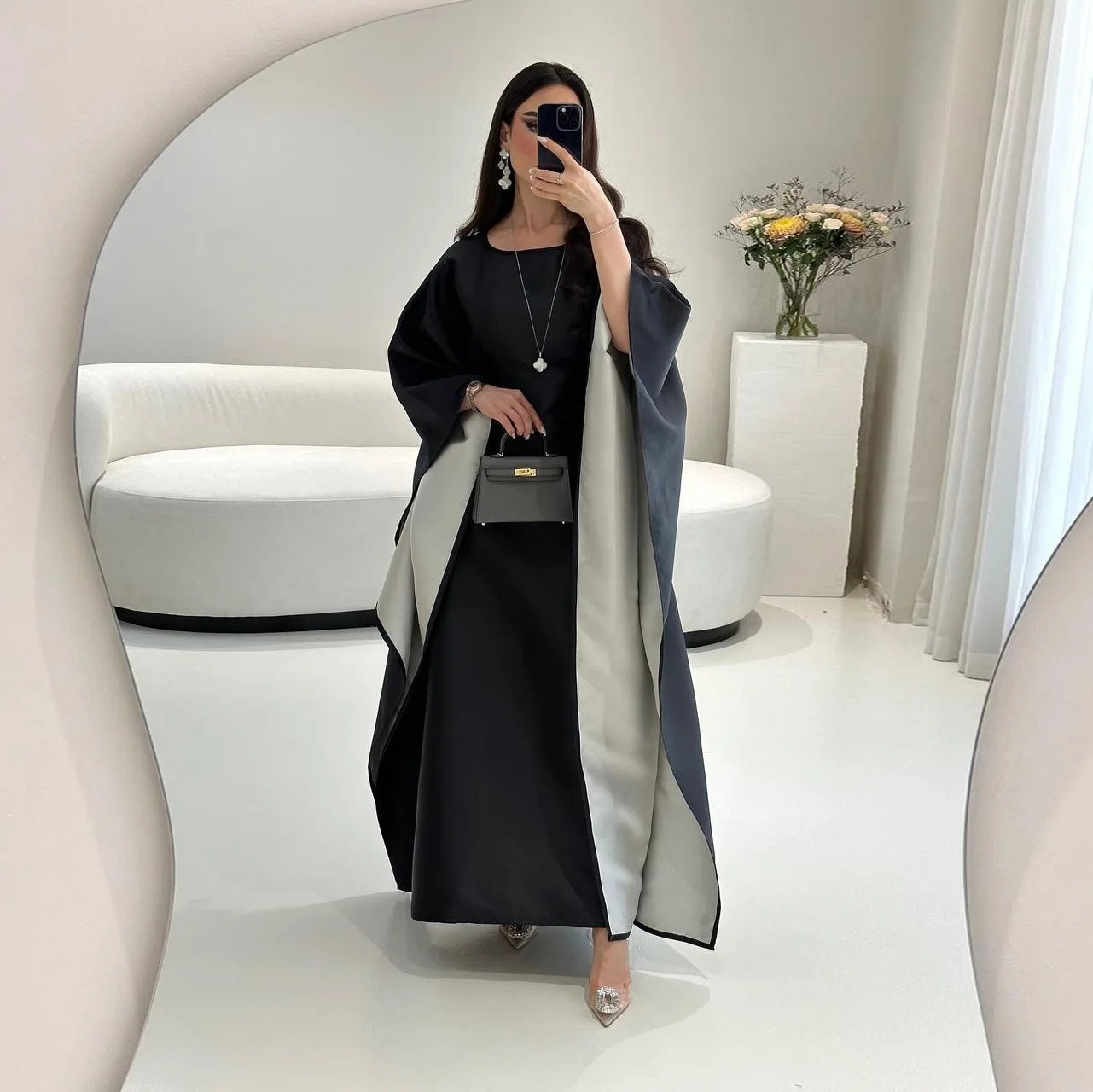 Eid Muslim Dress for Women Bat Sleeve Jalabiya Party Dresses Morocco Dubai Abaya Vestidos Largos  Arab Long Robe Ramadan Kaftan