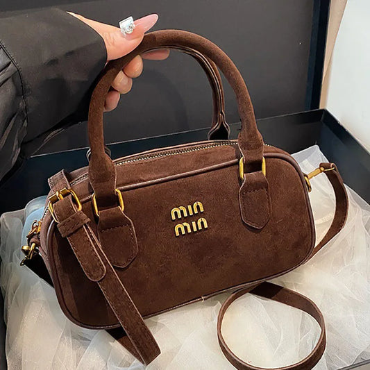 High End Retro Boston Hand-Held Pillow Bag 2024 New Fashionable Single Shoulder Crossbody Bags