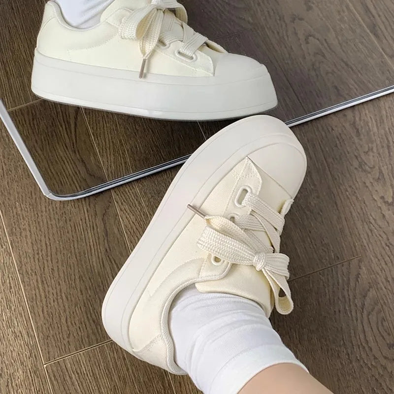 Women Shoes Canvas Breathable Walking Flat Shoes Sneakers Women 2024 Casual Vulcanized Shoes White Students Footwear 40 Size