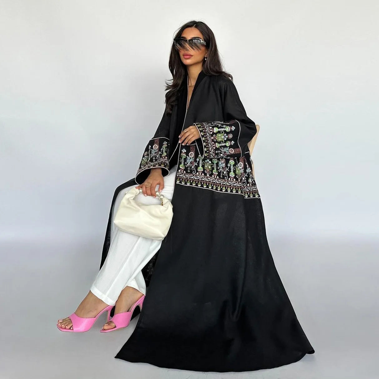 Eid Muslim Women Party Long abaya Jalabiya Embroidery Robe Ramadan Morocco Dubai Arab Kaftan Islam Modest Cardigan Vestidos 2024