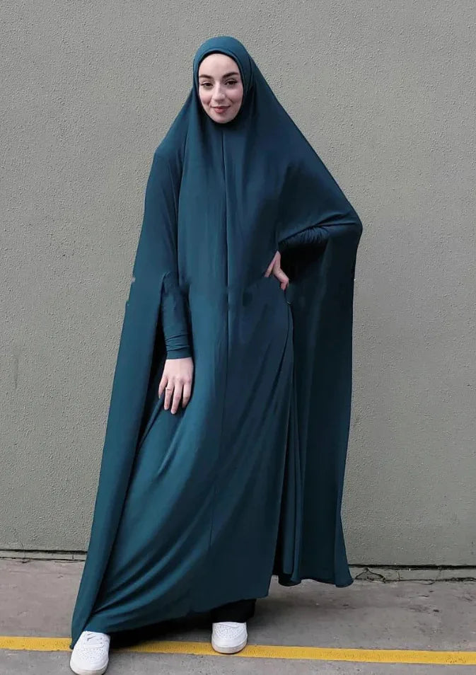 Eid Hooded Muslim Women  Dress Prayer Garment Abaya Long Khimar Full Cover Ramadan Gown Abayas Islamic Clothes Niqab Robe