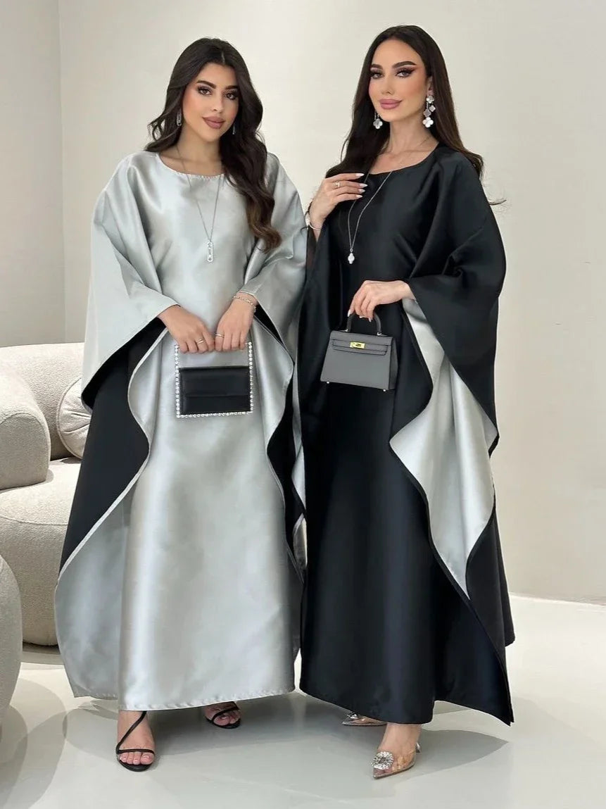 Eid Muslim Dress for Women Bat Sleeve Jalabiya Party Dresses Morocco Dubai Abaya Vestidos Largos  Arab Long Robe Ramadan Kaftan