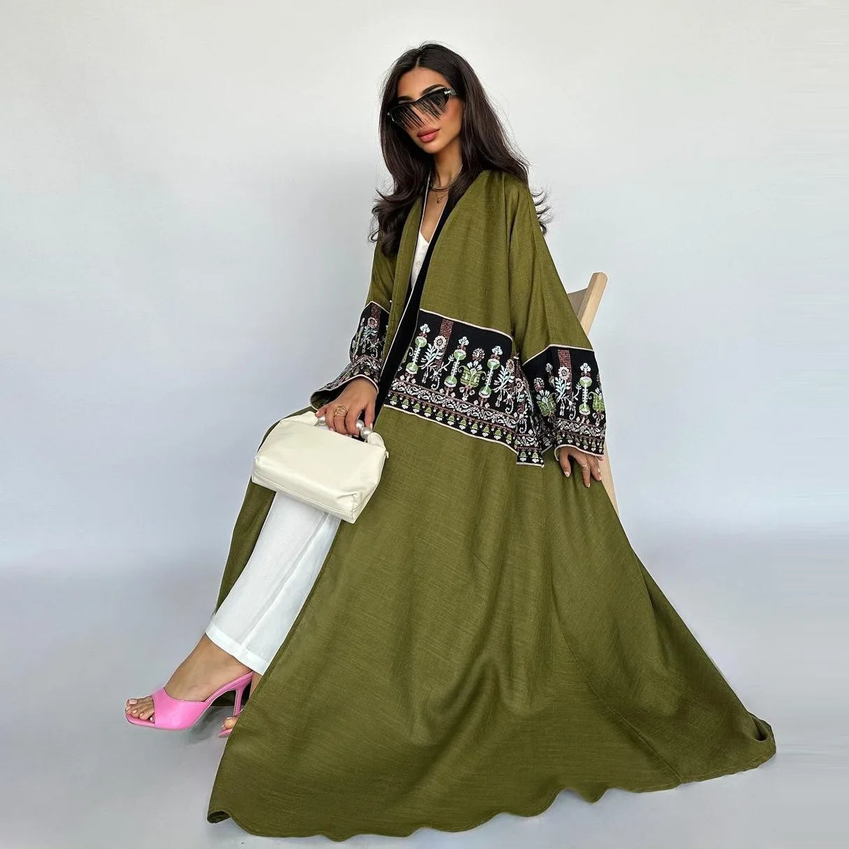 Eid Muslim Women Party Long abaya Jalabiya Embroidery Robe Ramadan Morocco Dubai Arab Kaftan Islam Modest Cardigan Vestidos 2024