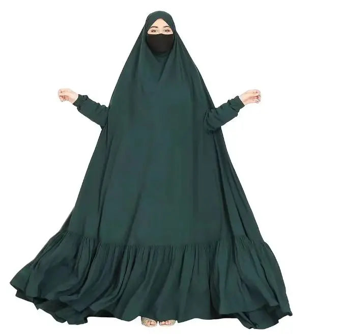 Eid Muslim Long Khimar Prayer Garment Dress Women Abaya Saudi Arabic Ramadan One Piece  Jubha Maxi Robe Musulman Caftan jilbab